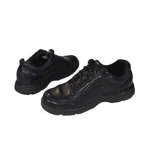 Rockport Mens Ridgefield Eureka Walking Shoes Size 8 Black‎ Leather